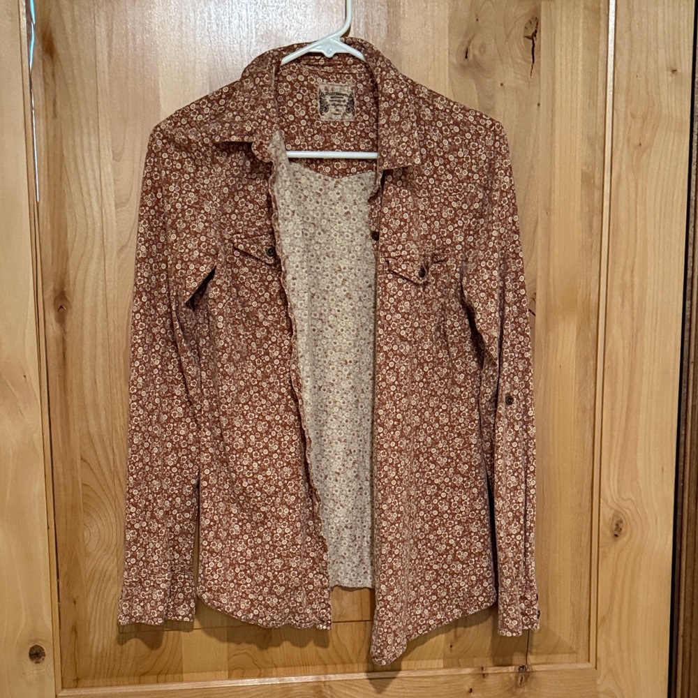 Ruff Hewn Brown Floral Button Down Shirt